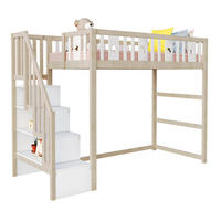 HOCHBETT 90/200 cm mit Treppe, Regalen und Stern-Mond-Geländer, Weiß/Natur - Naturfarben, Holzwerkstoff (90/200cm) - Redom