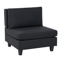 SESSELMODUL Stoff Schwarz Unstad - Schwarz, Textil (76/72/76cm) - Beliani