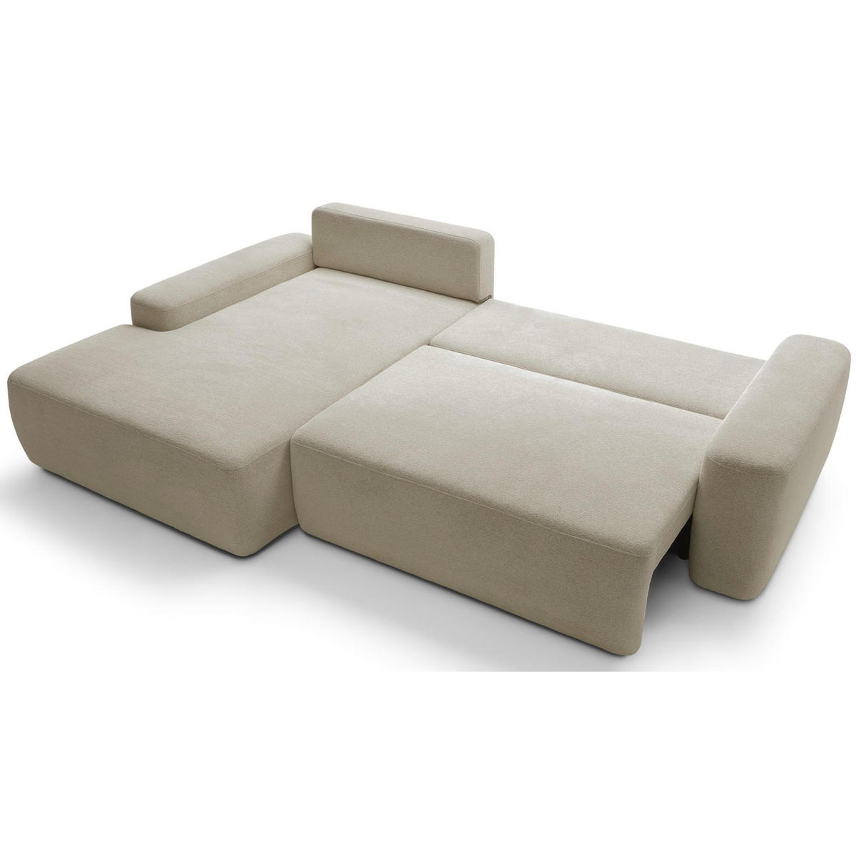 ECKSOFA Baleo Beige Chenille-Bezug - Beige/Schwarz, Kunststoff/Textil (264/162cm) - Selsey