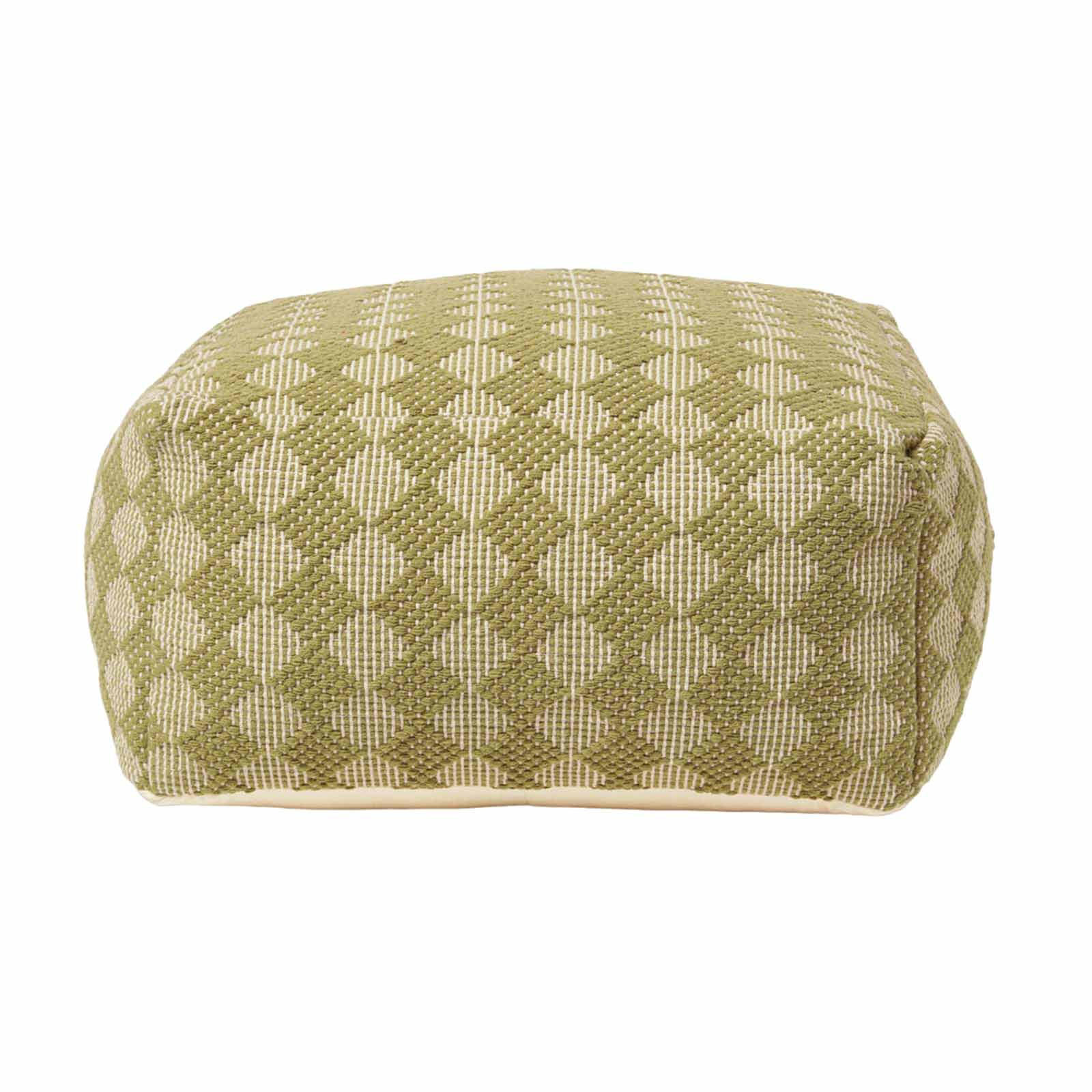 SITZPOUF Lima grün gemustert, 55/55/30 cm - Grün, Textil (55/30/55cm) - Homescapes