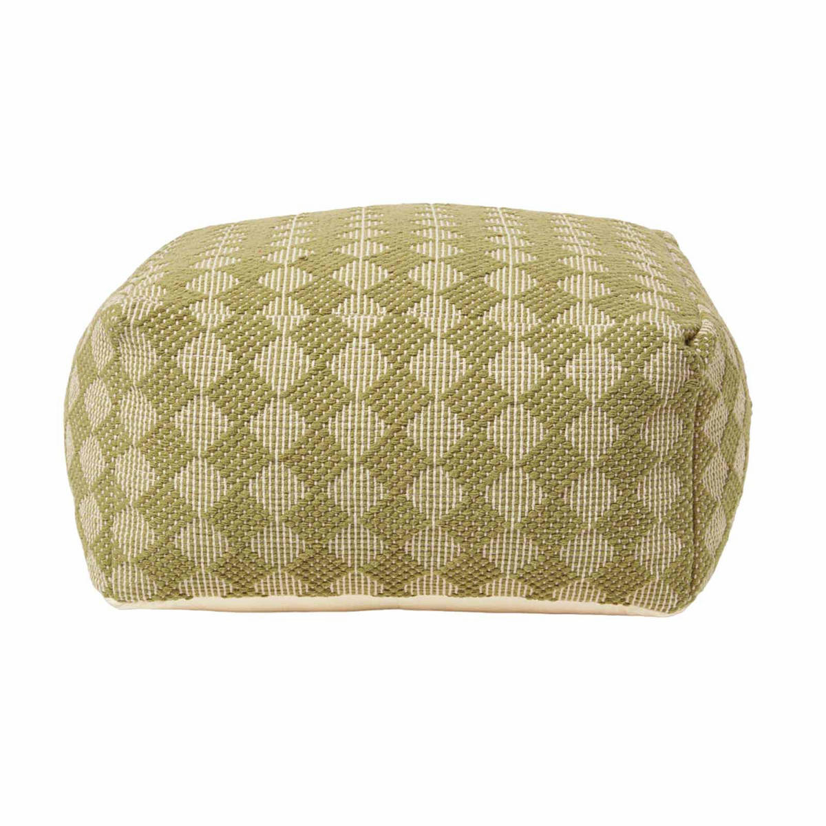 SITZPOUF Lima grün gemustert, 55/55/30 cm - Grün, Textil (55/30/55cm) - Homescapes