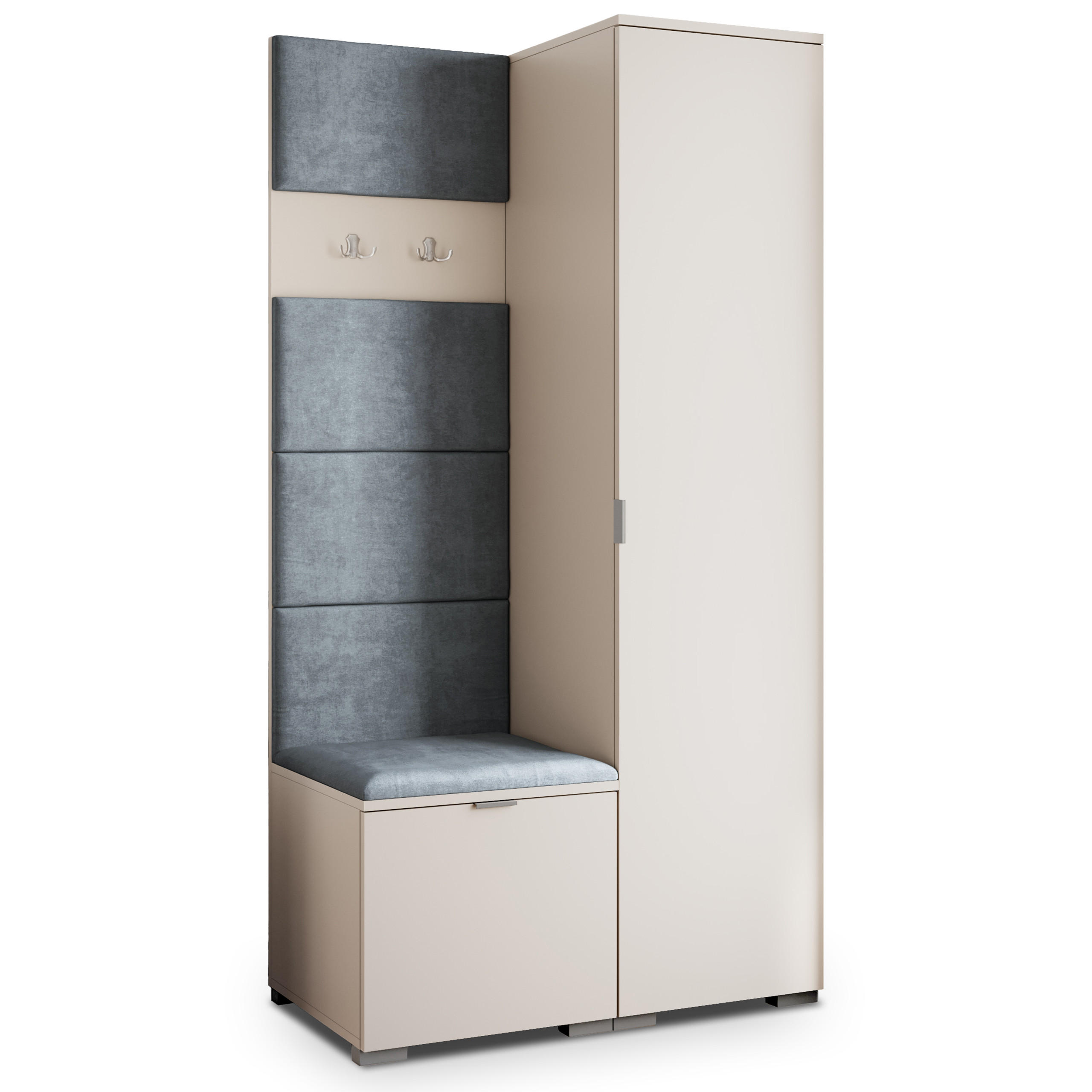 Masseno Garderobenschrank Kaschmir, Grau 95x181x51 cm