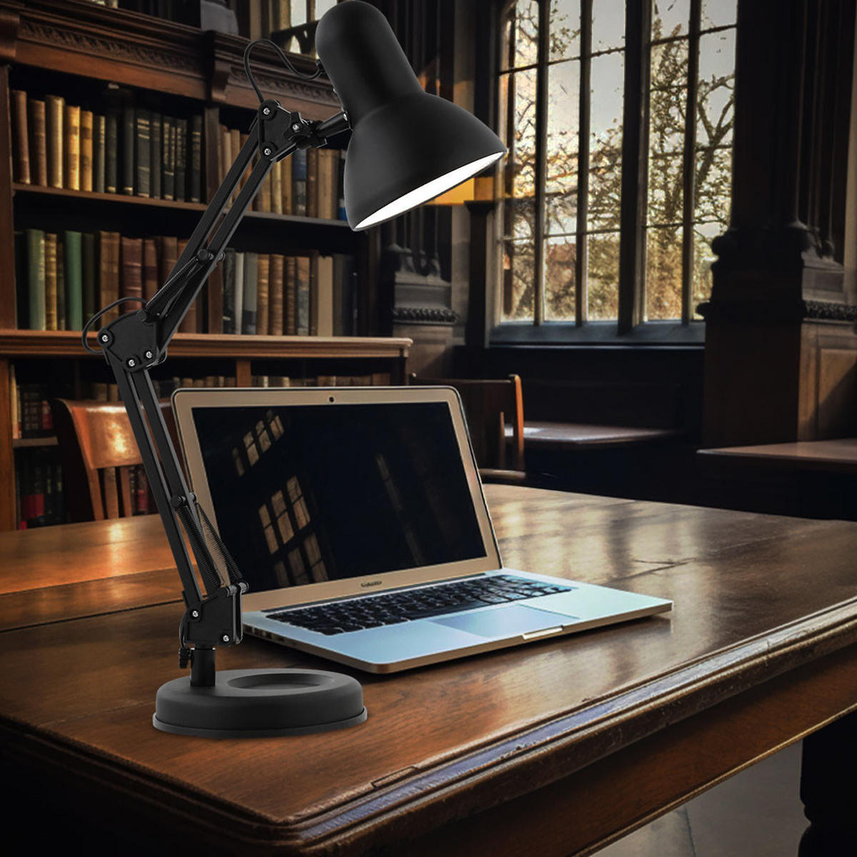 LED SCHREIBTISCHLEUCHTE Metall Schwarz - Schwarz, Metall (40/42/62cm) - Globo Lighting