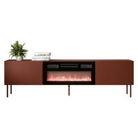 TV-LOWBOARD Rafael 200 EF mit Kamin - Rot, Holzwerkstoff/Metall (200/58/40cm) - MIRJAN24