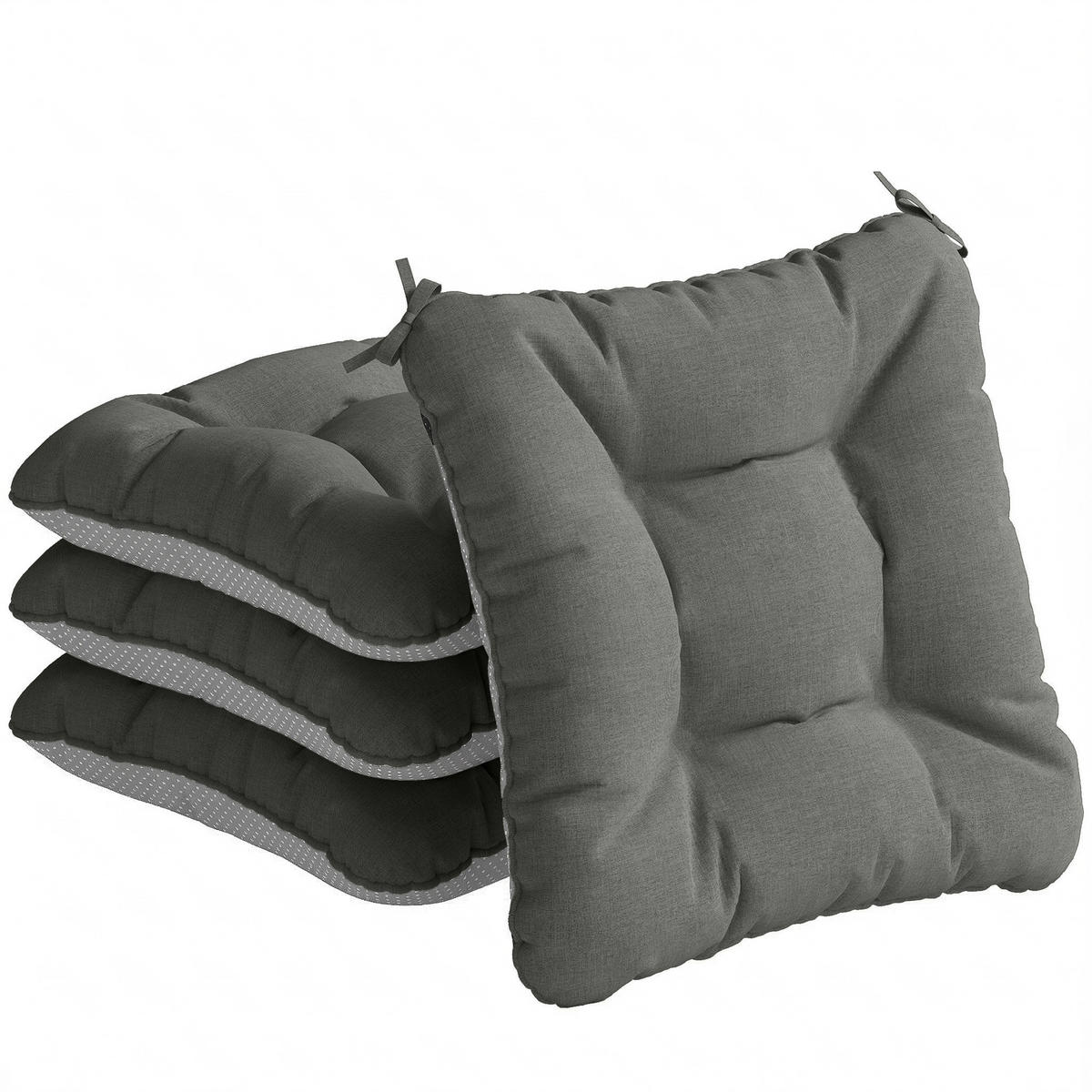 SITZKISSEN DE-09010 Dunkelgrau - Dunkelgrau, Textil (39.5/39.5/10cm) - ComfortXL