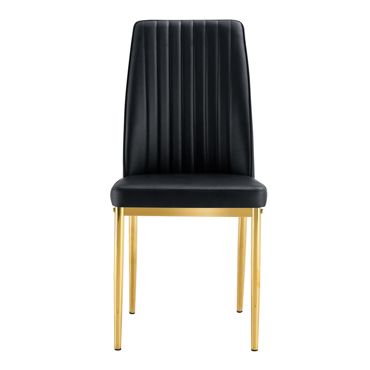 STUHL-SET DE-36495 4 Stück mit PU-Bezug und Metallbeinen Schwarz - Schwarz, Metall (42.5/92.5/43cm) - ComfortXL