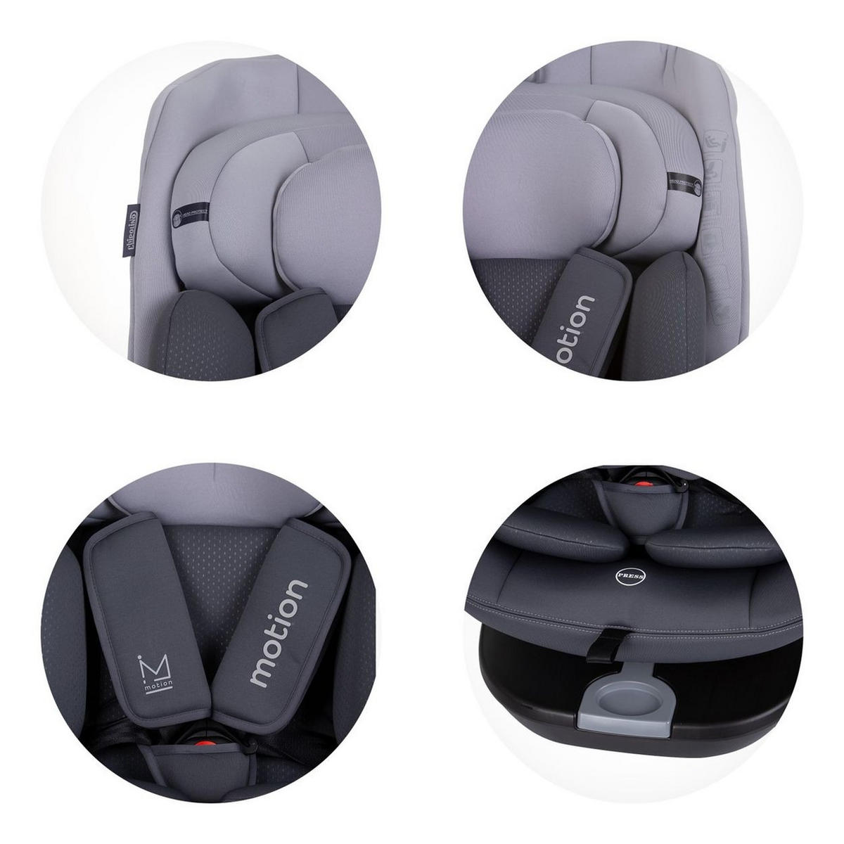 KINDERSITZ i-Size Motion grau (40 - 150 cm) Isofix 360° drehbar verstellbar - Grau, Kunststoff (44/81/55cm) - Chipolino