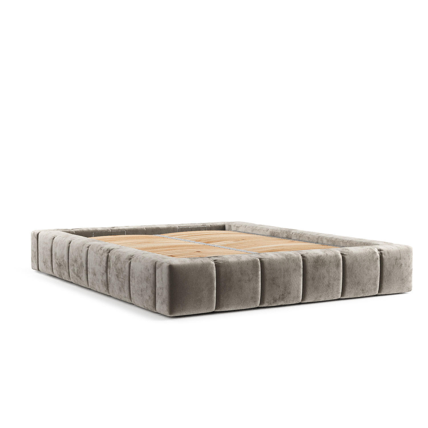 POLSTERBETT Aruba Beige 160/200 cm im Chenille-Stoff - Beige/Schwarz, Holz/Holzwerkstoff (160/200cm) - Maison de Reve