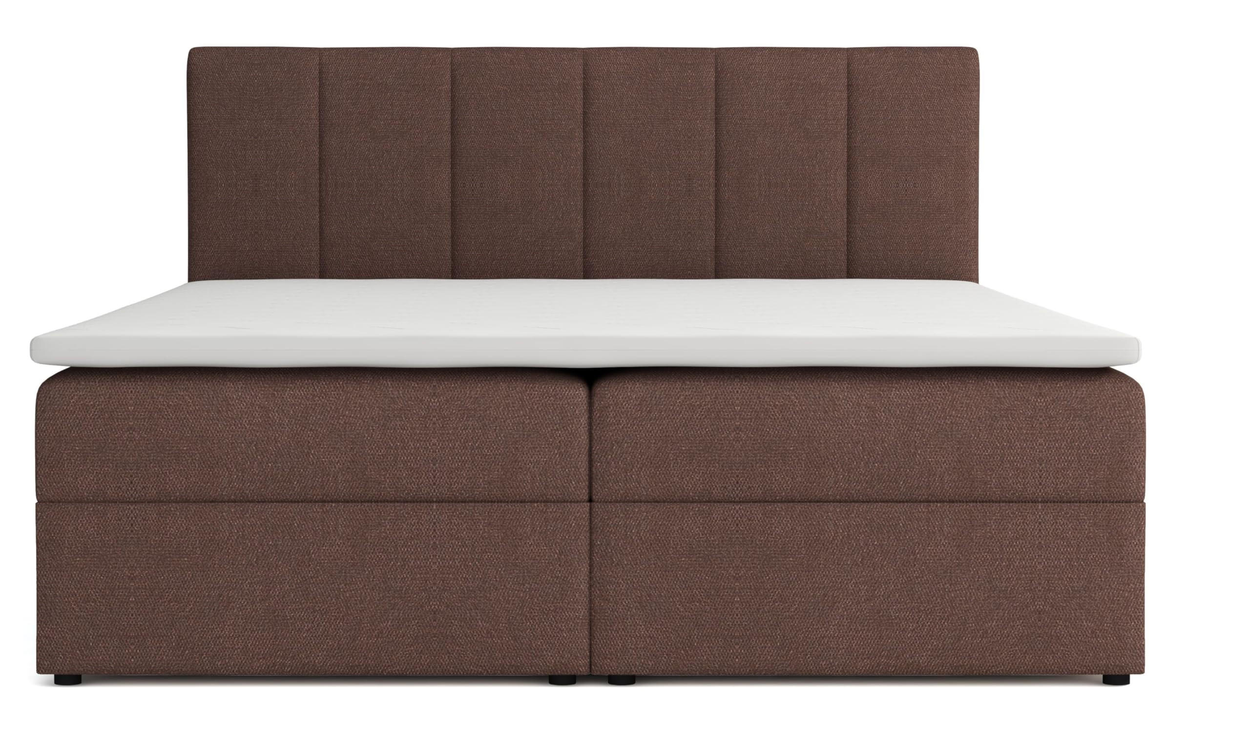 BOXBETT LISA mit Bettkästen H2/H3 Matratze 140 x 200 cm - Braun, Holzwerkstoff (140/200cm) - VENASI MÖBEL