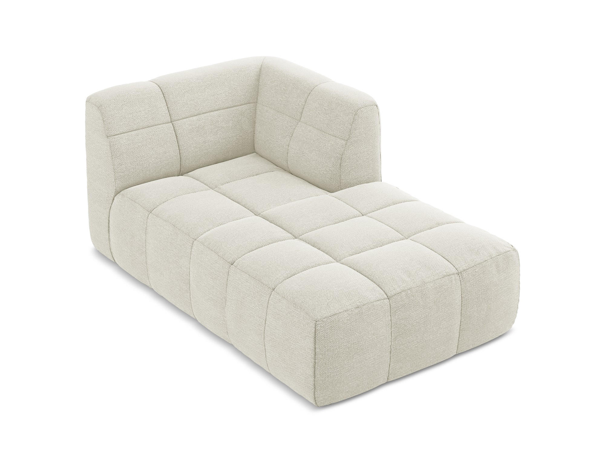 SOFAELEMENT Rechts Bouclé Stoff Beige - Sandfarben/Schwarz, Holzwerkstoff/Kunststoff (101/77/175cm) - Makamii