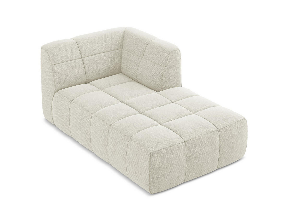 SOFAELEMENT Rechts Bouclé Stoff Beige - Sandfarben/Schwarz, Holzwerkstoff/Kunststoff (101/77/175cm) - Makamii