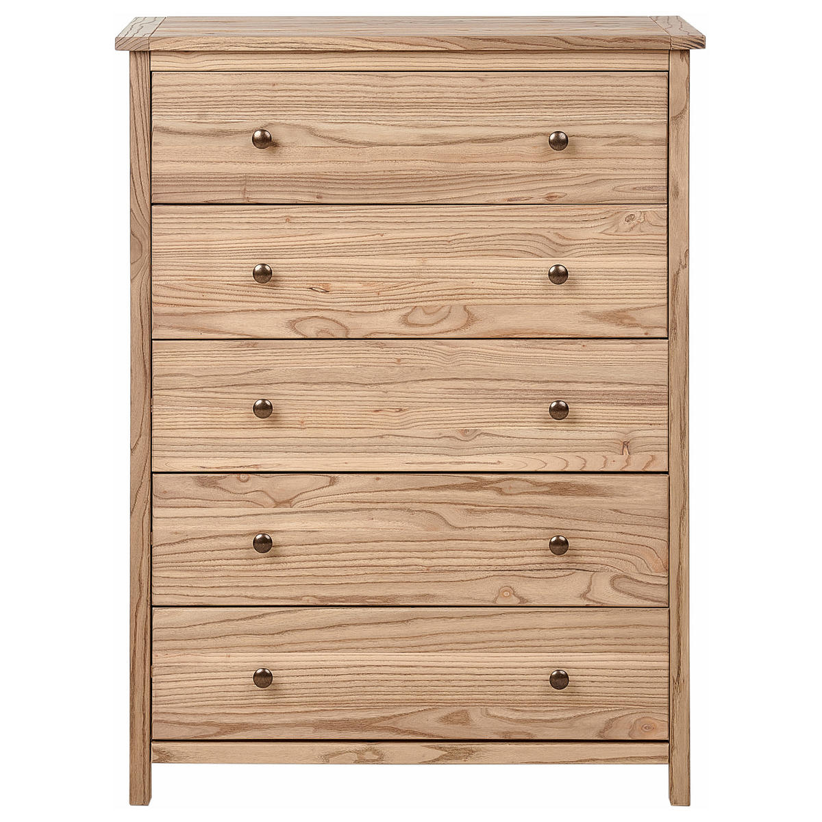 KOMMODE mit 5 Schubladen Sassafrasholz Braun Salton - Braun, Holz (85/111/39cm) - Beliani