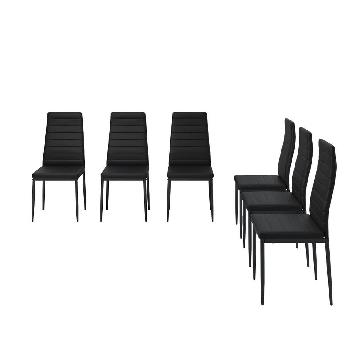 ESSZIMMERSTUHL Grand Schwarz 42.5 x 48 cm 6er Set - Schwarz, Kunststoff (42.5/96/48cm) - Vicco