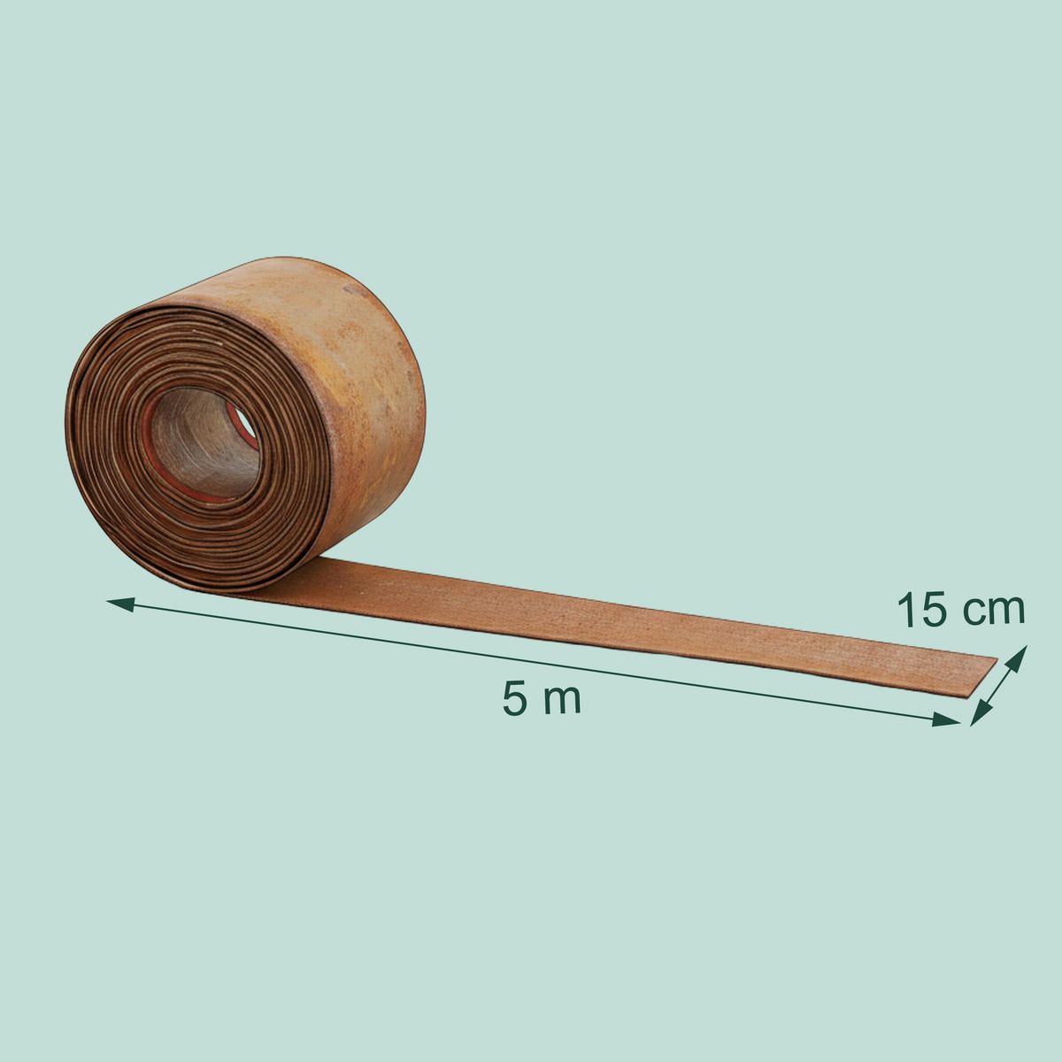 OBRUBNÍK Hnedá Oceľ s vrstvou hrdze 5 m - hnedá, kov (0.03/15/500cm) - Relaxdays