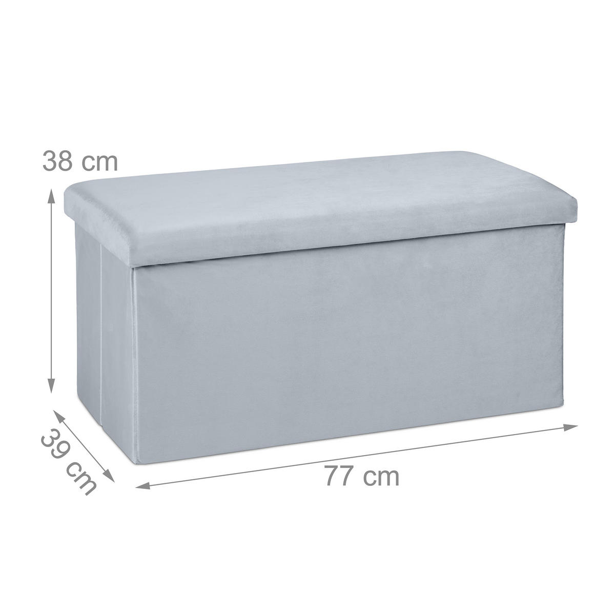 SITZBANK - Grau, Holzwerkstoff/Textil (77/38/39cm) - Relaxdays