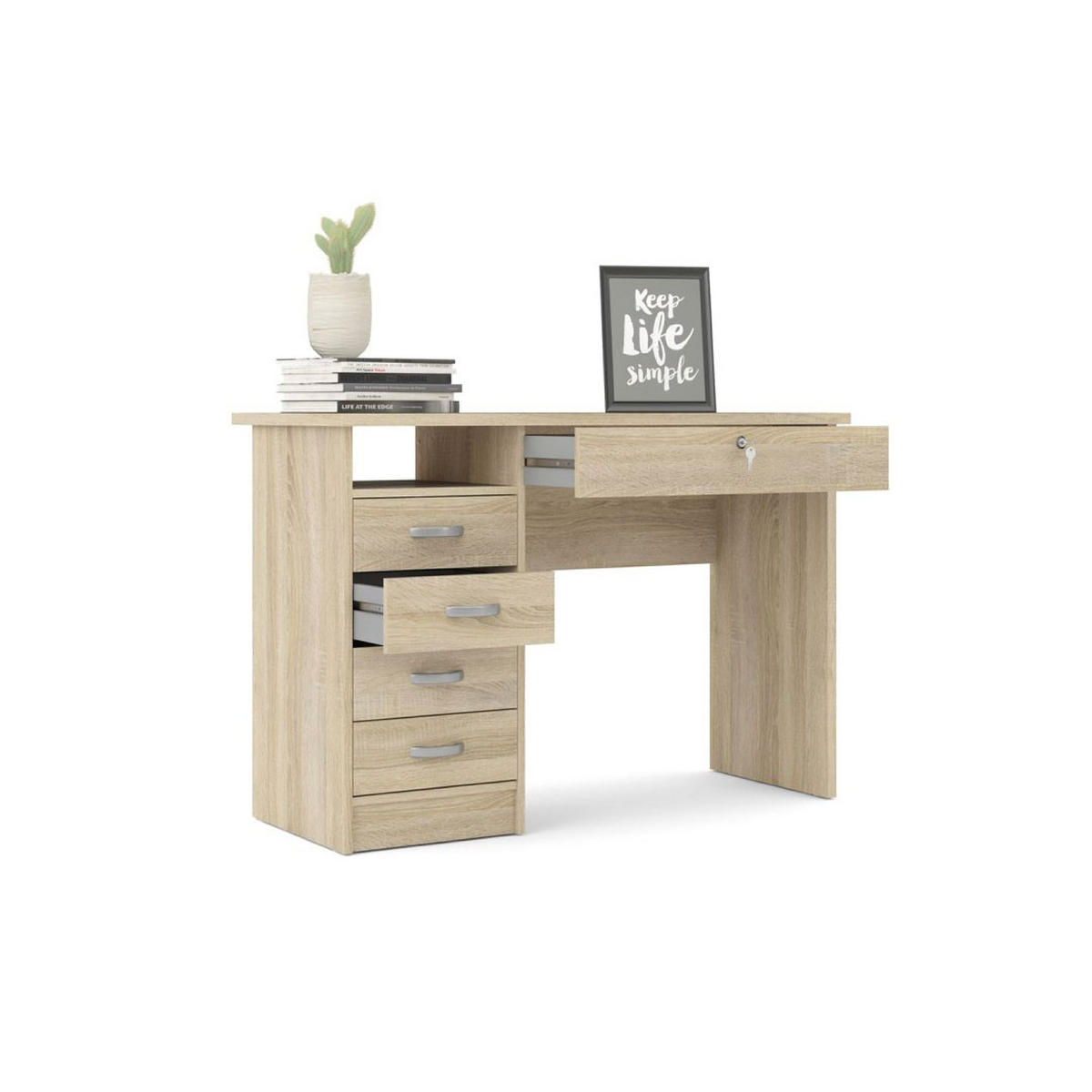 SCHREIBTISCH Fula Eichefarben 109/48/76 cm - Eichefarben, Holzwerkstoff (48/109/76cm) - ebuy24