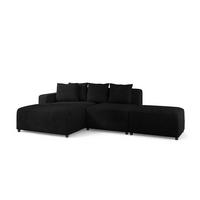ECKSOFA Megan Xs In Poso - Schwarz, Holzwerkstoff/Textil (304/165cm) - Fun Möbel