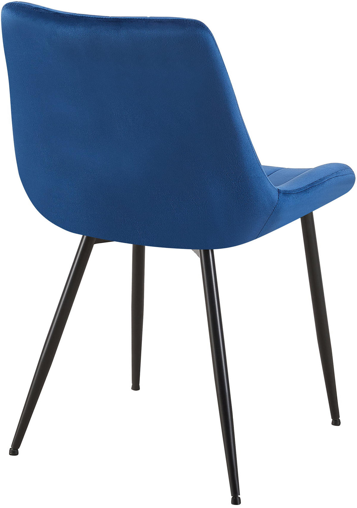 STUHL Samt blau - Blau/Schwarz, Textil/Metall (46/82/61cm) - CLP