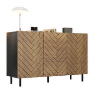 SIDEBOARD 120/40/76 cm Natur/Schwarz aus Spanplatte mit Stauraum - Naturfarben, Holzwerkstoff (120/76/40cm) - OKWISH