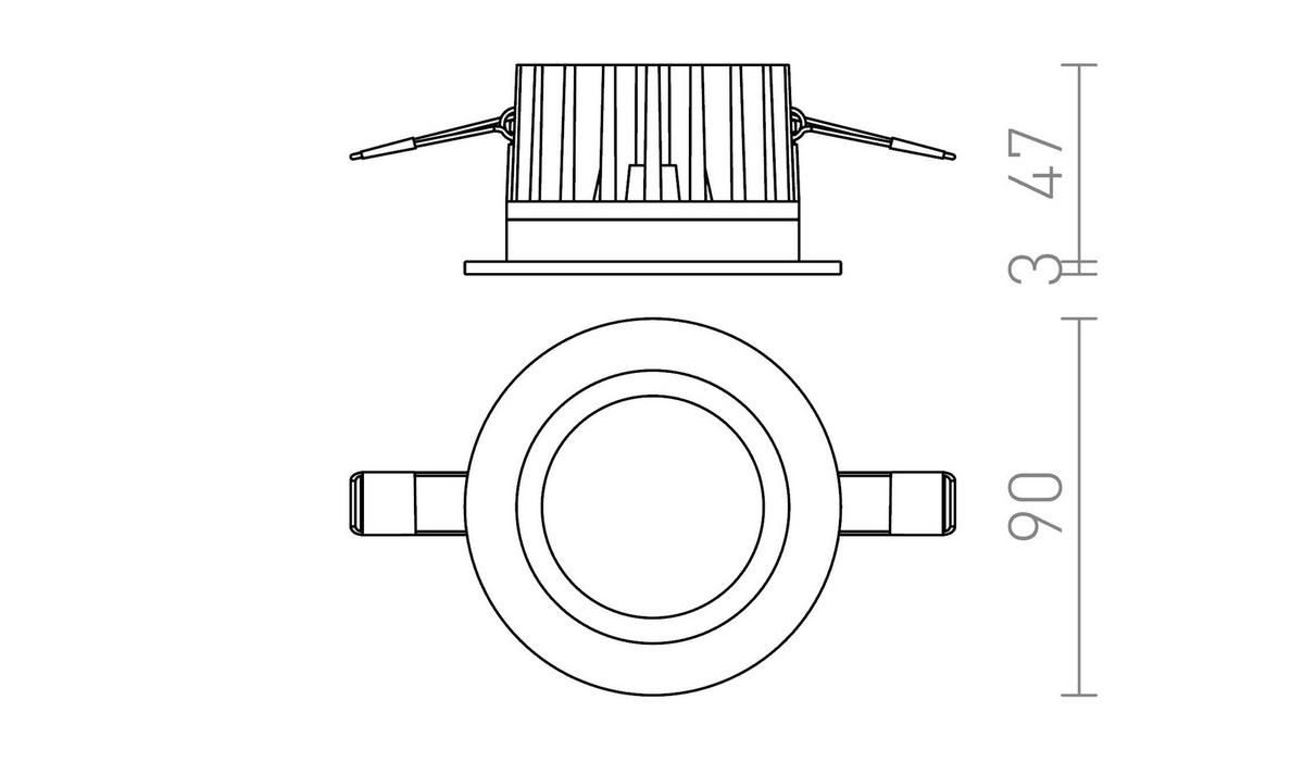 EINBAULEUCHTE TOLEDO R Weiß 7 W IP44 - Weiß, Metall (9/9/9cm) - Rendl