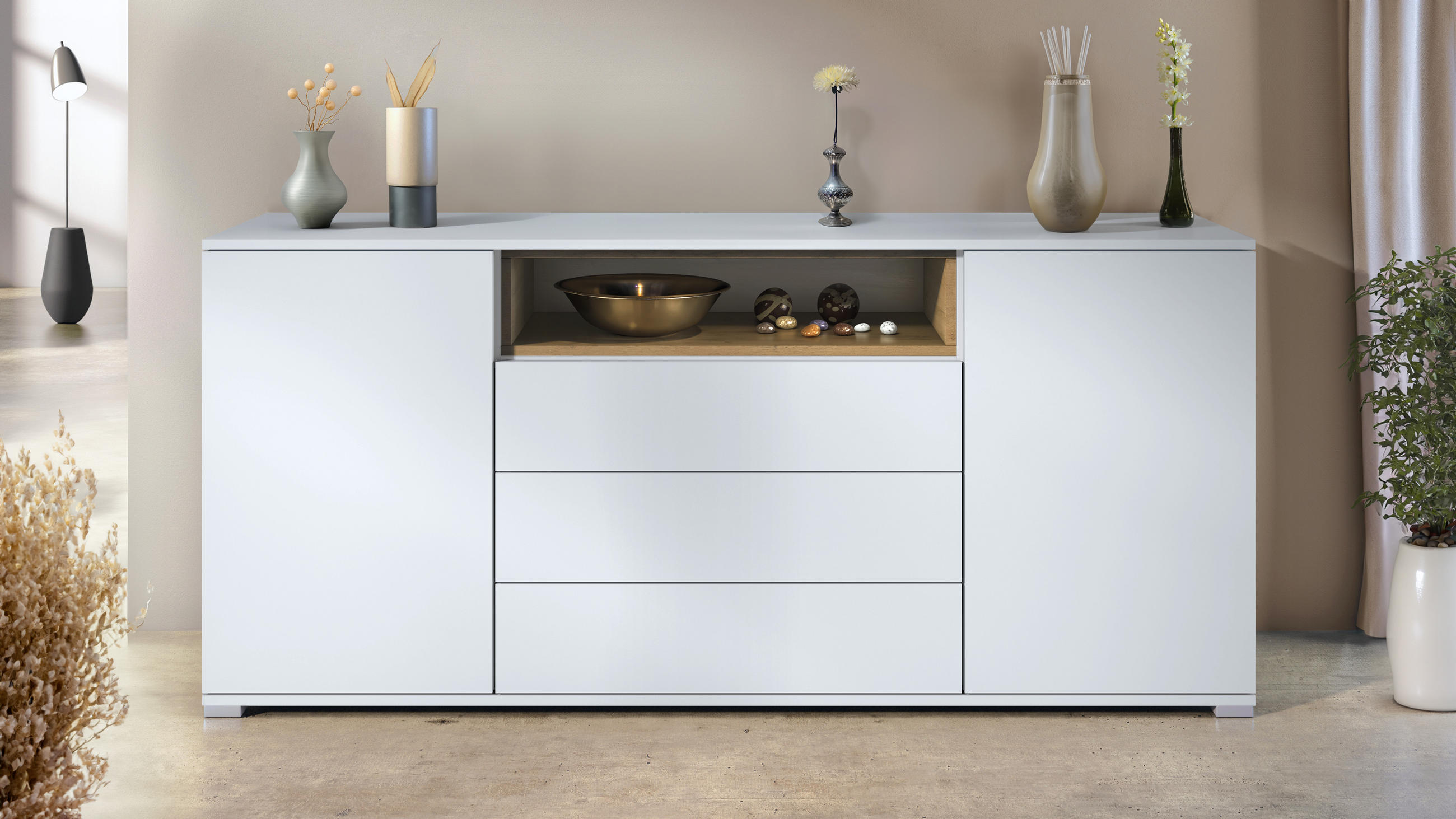 SIDEBOARD Skadu Eiche Evoke - Eiche San Remo, Holzwerkstoff (166.5/75.5/35cm) - Vladon