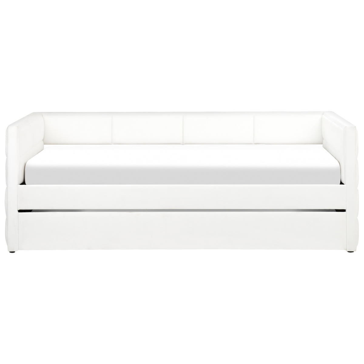 AUSZIEHBETT 90x205 cm Weiß Chavonne - Creme, Textil (90/205cm) - Beliani