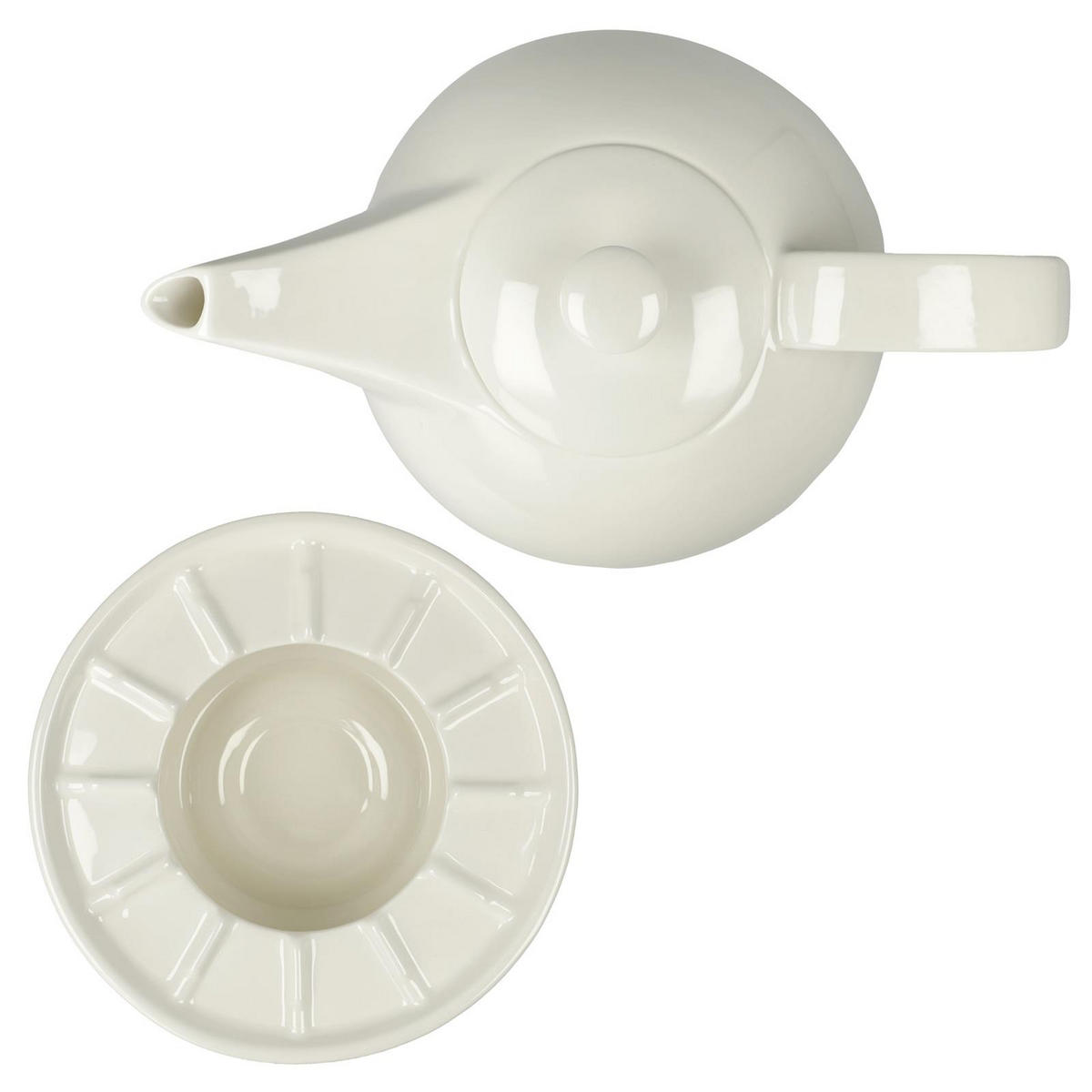 TEEKANNE MIT STÖVCHEN TableWare weiß 1,2 l - Weiß, Keramik (1.2L) - Goebel