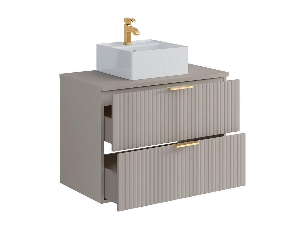 EINZELWASCHTISCH - 80 cm x 46 cm - Holz, Platte - Beige - ZEVARA - Beige, Holz (80/57/46cm) - Vente-Unique