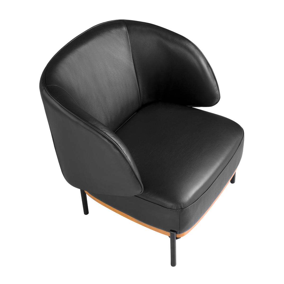 SESSEL Schwarz 72/78/77 cm - Schwarz, Leder (72/77/78cm) - ANGEL CERDA