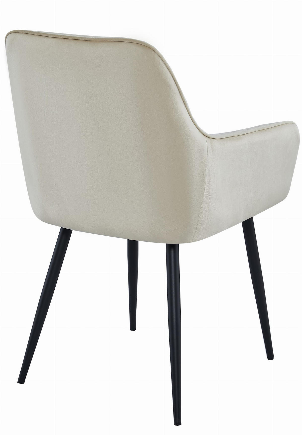 STUHL OSILO 2-er Set, Beige, Schwarz, Schwarze metallische Beine - Beige, Textil/Metall (55/84/46cm) - Komodee