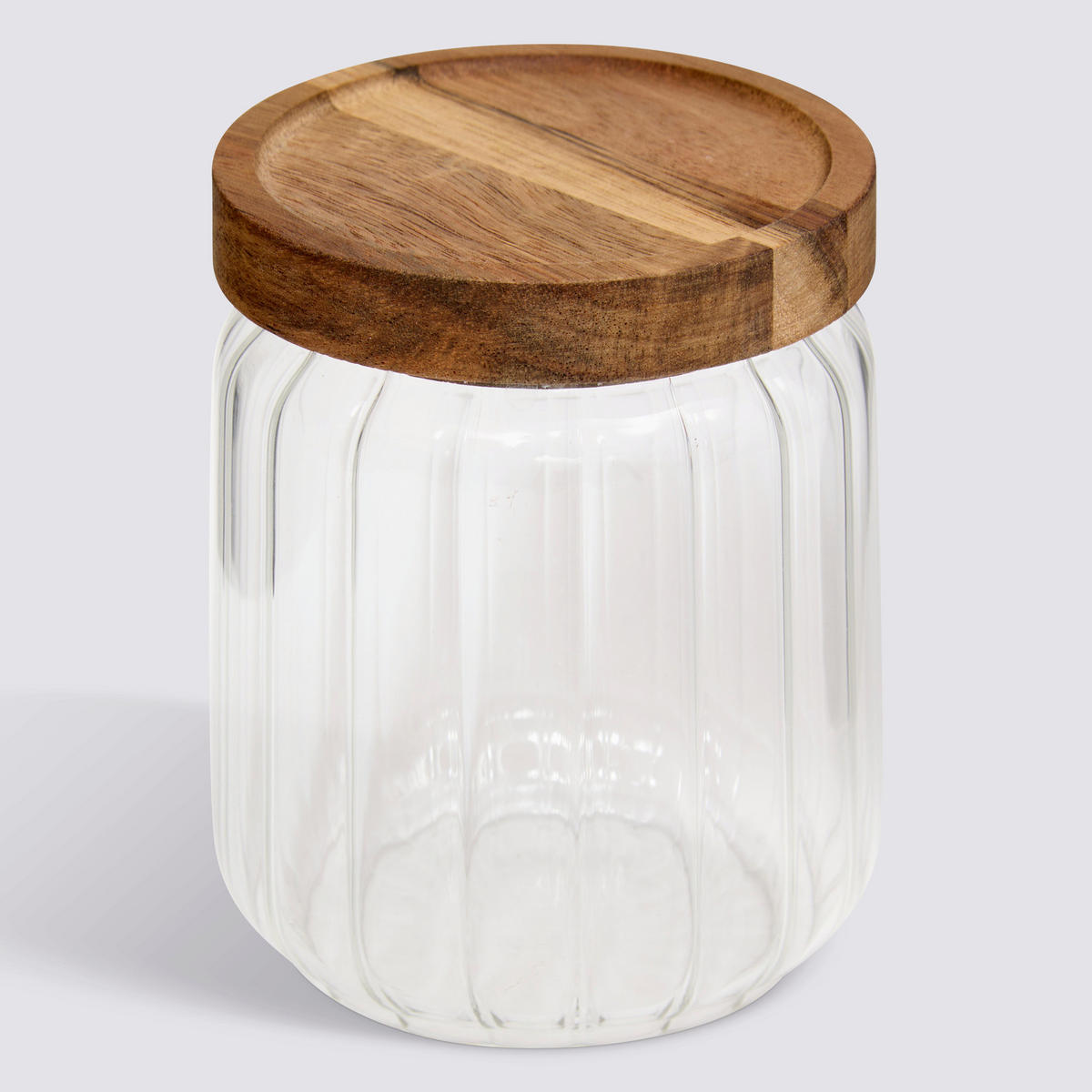 VORRATSDOSE aus Glas mit Holzdeckel Harmony 9/9/12,3 cm - Transparent, Glas (9/12.3/9cm) - 5five Simply Smart