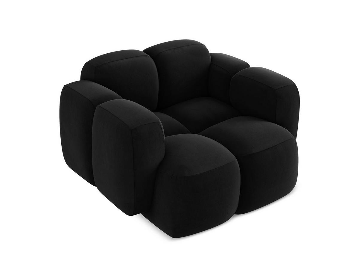 SESSEL Samt Stoff Schwarz - Schwarz, Holzwerkstoff/Kunststoff (120/72/115cm) - Makamii