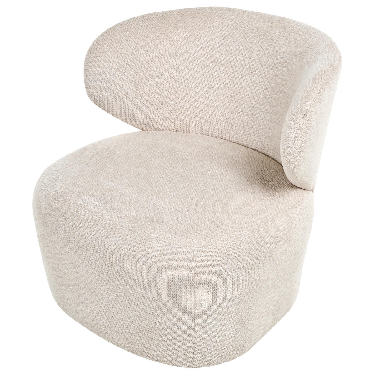 DREHSESSEL Stoff Beige Alvdal - Beige, Textil (74/73/79cm) - Beliani