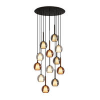 GALERIELEUCHTE Belluna 12-flammig Mehrfarbig Ø 14cm - Multicolor, Glas (14/14/35cm) - s.luce