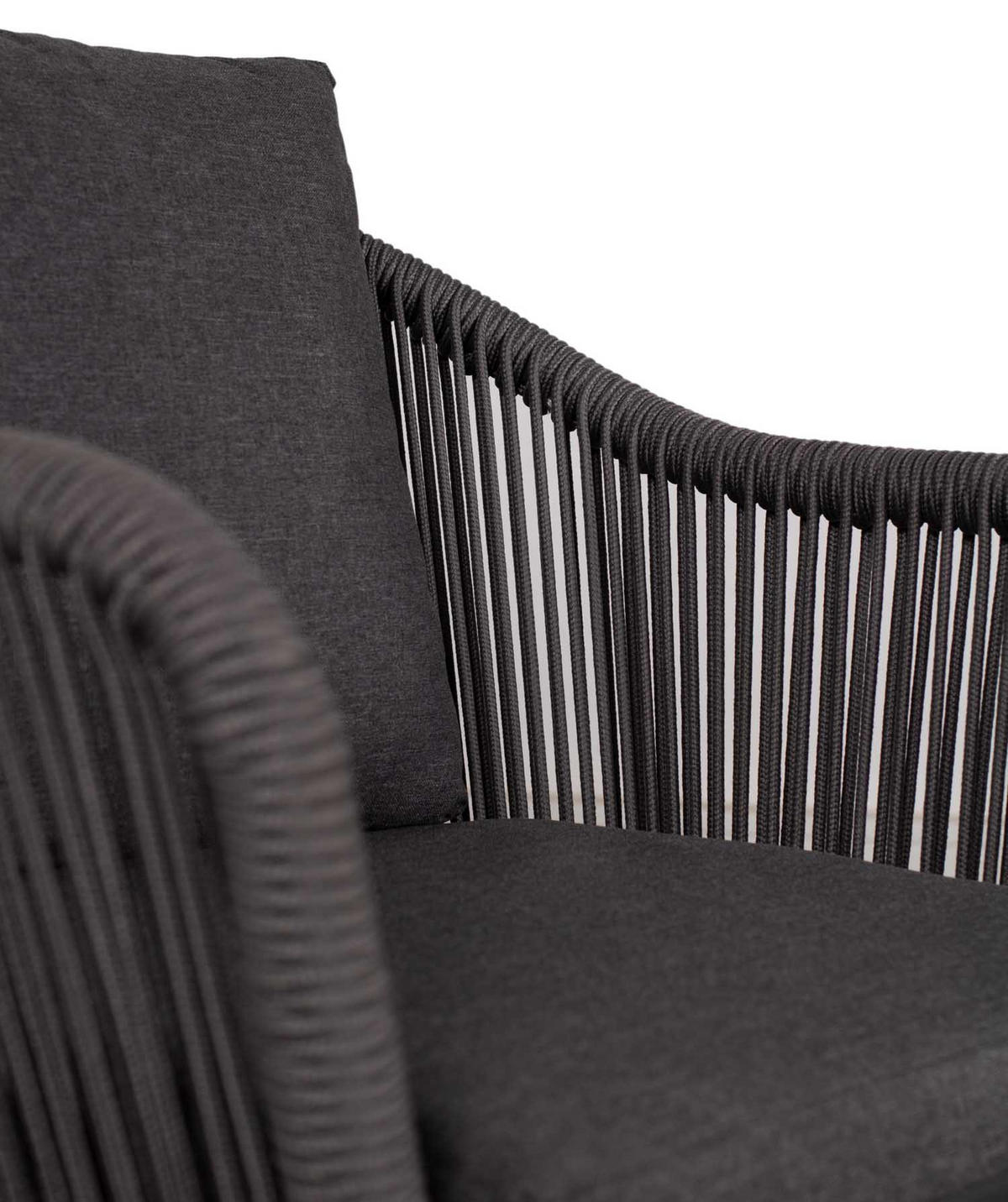 DININGSESSEL Solana Rope dark grey inkl.Kissen uni grey - Grau, Metall (63/79/59cm) - Mr. Deko