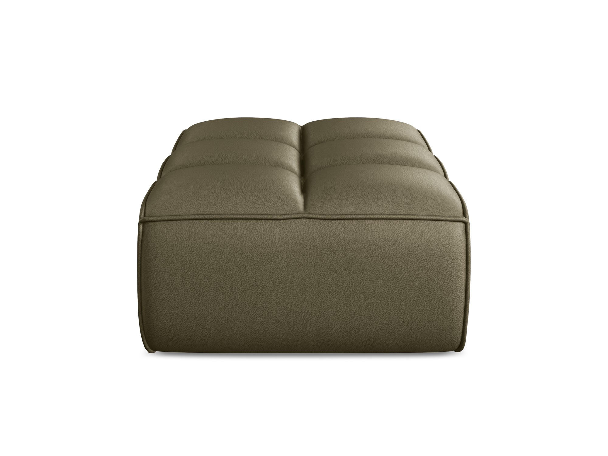 POUF Kunstleder Grün - Schwarz/Olivgrün, Leder/Kunststoff (80/43/93cm) - Makamii