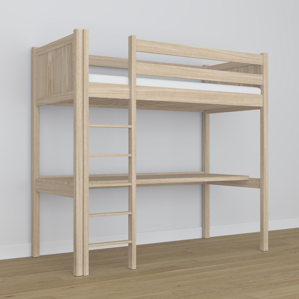 HOCHBETT N06 mit Schreibtisch Sonoma Eiche 120/190 - Sonoma Eiche, Naturmaterialien/Holz (120/190cm) - N-Wood