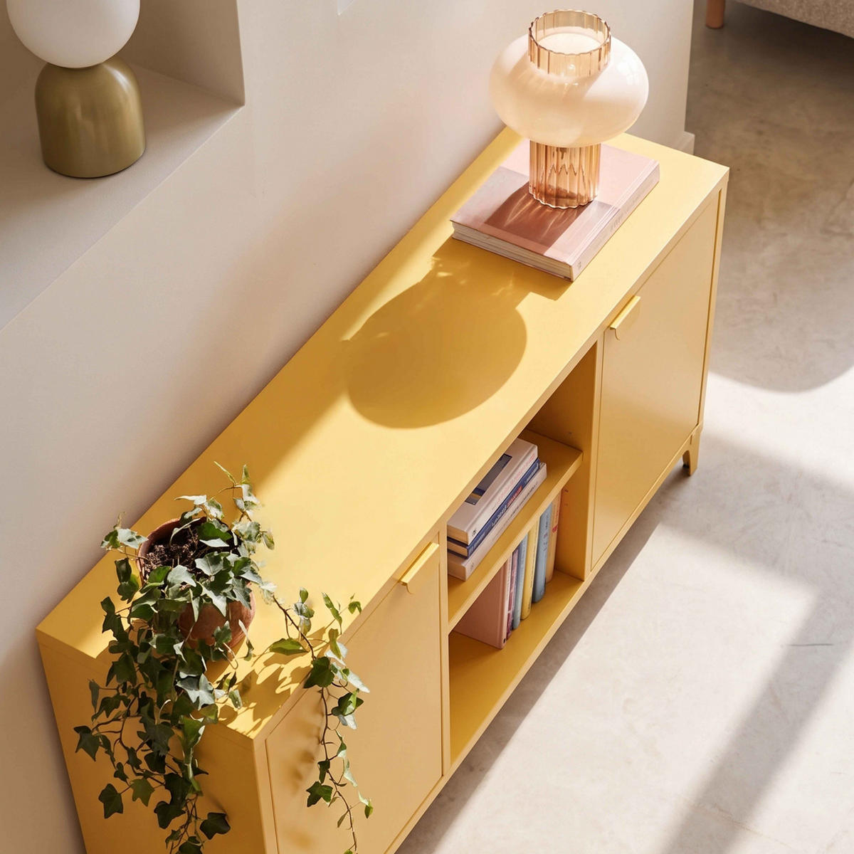 SIDEBOARD 120 cm, Gelb - Gelb, Metall (120/63/40cm) - Oviala