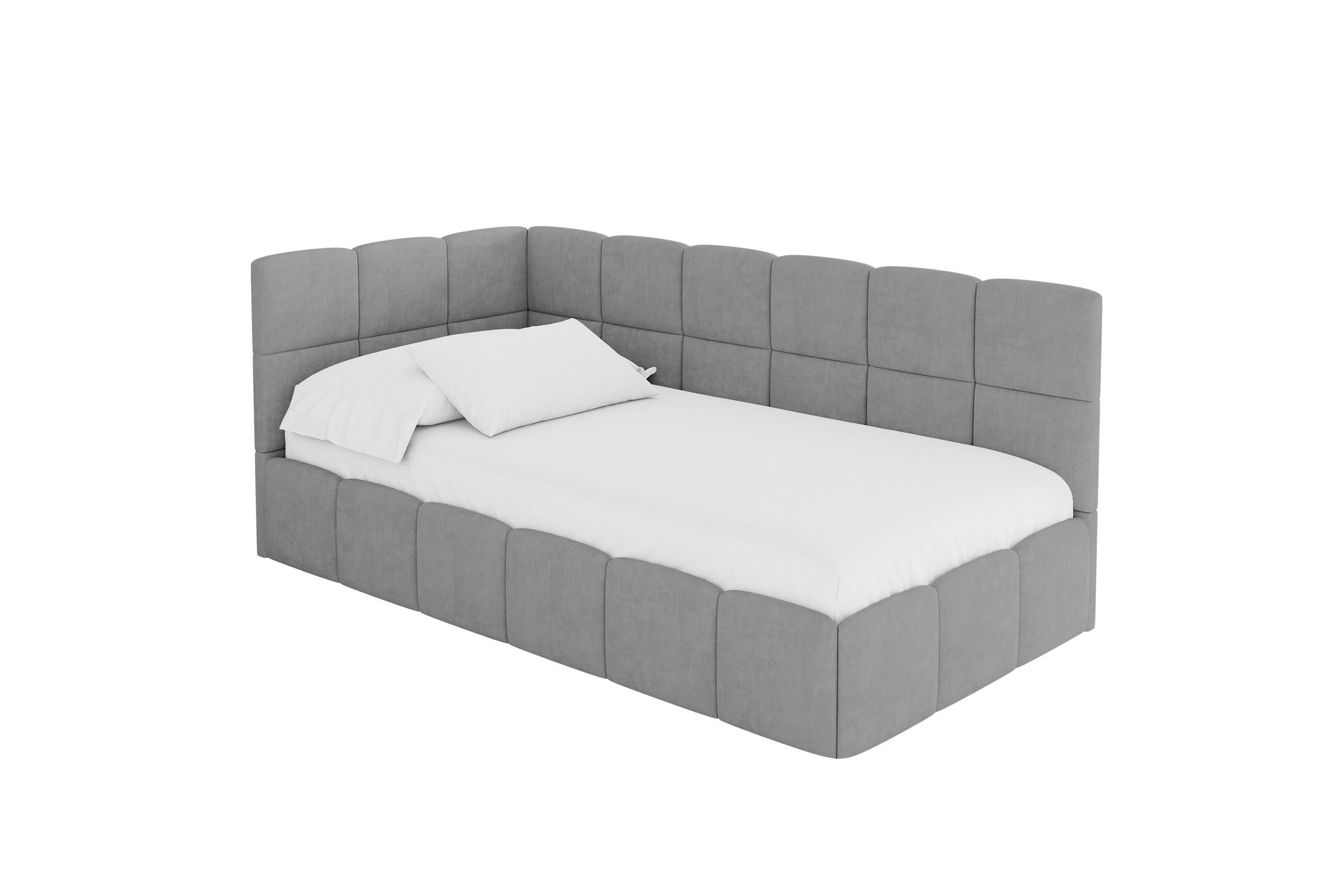 ALTDECOR JEDNOLŮŽKOVÁ POSTEL pro mládež s úložným prostorem vpravo, s matrací - LIVY 80x200 šedá