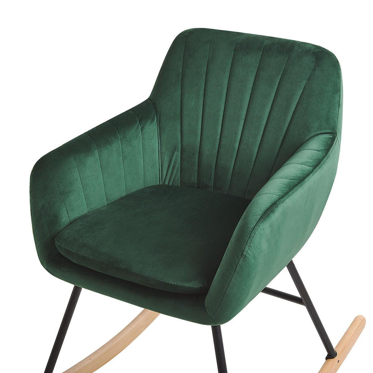 SCHAUKELSTUHL Samtstoff Grün Liarum - Grün, Holz/Textil (60/82/74cm) - Beliani