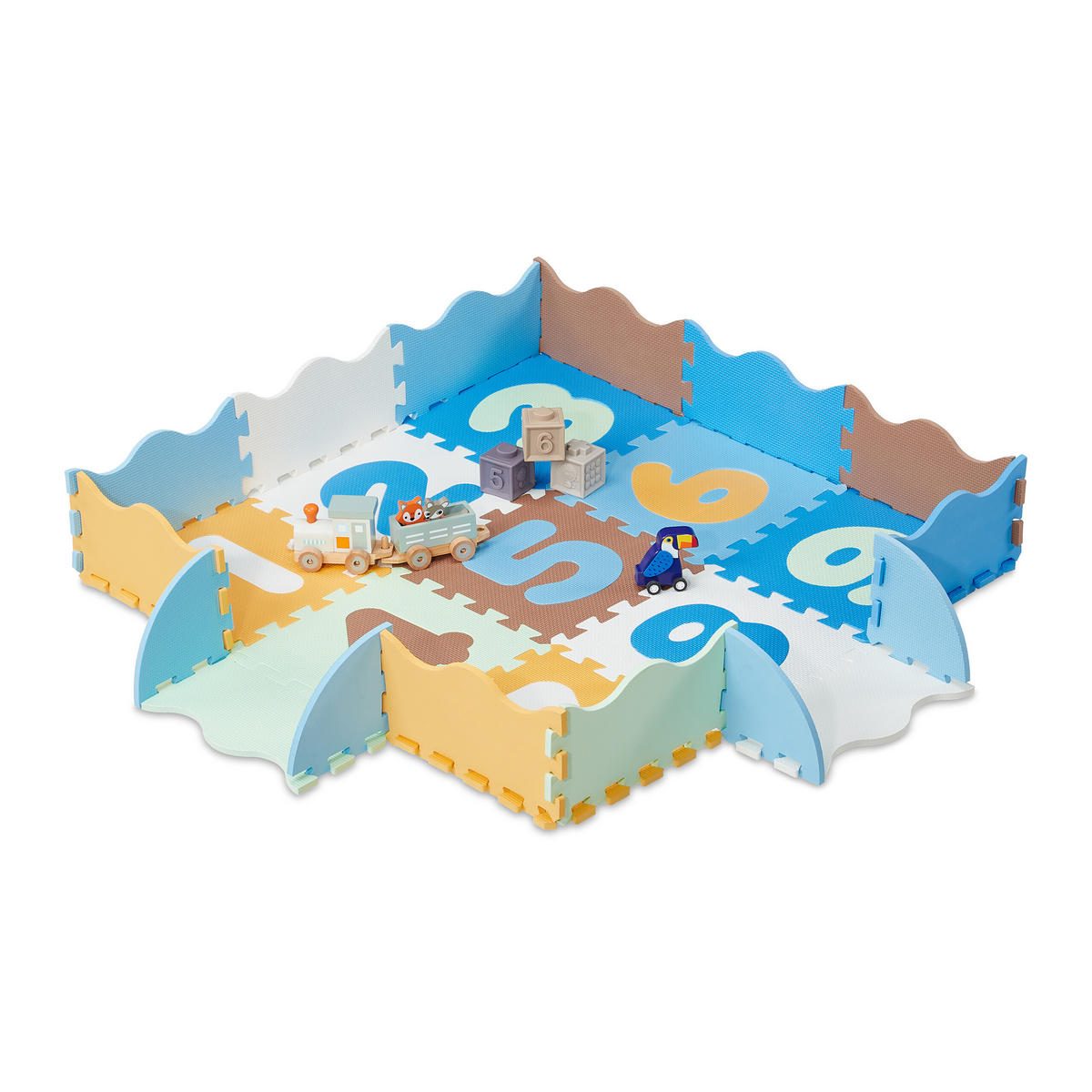 34-TLG.PUZZLEMATTE - Multicolor, Textil (30/30cm) - Relaxdays