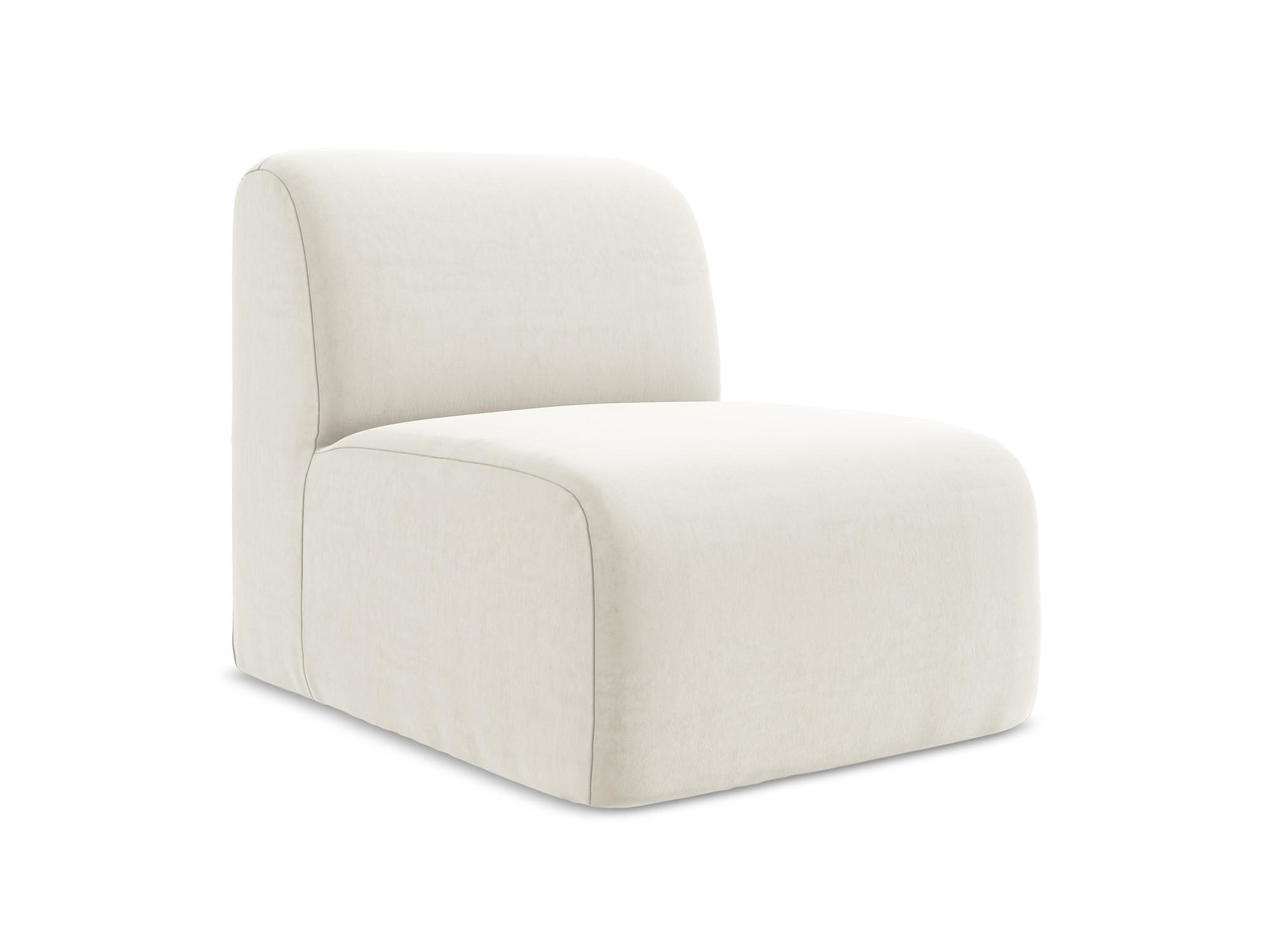 SOFAELEMENT Samt Stoff Beige - Creme/Schwarz, Holzwerkstoff/Kunststoff (70/75/94cm) - Makamii