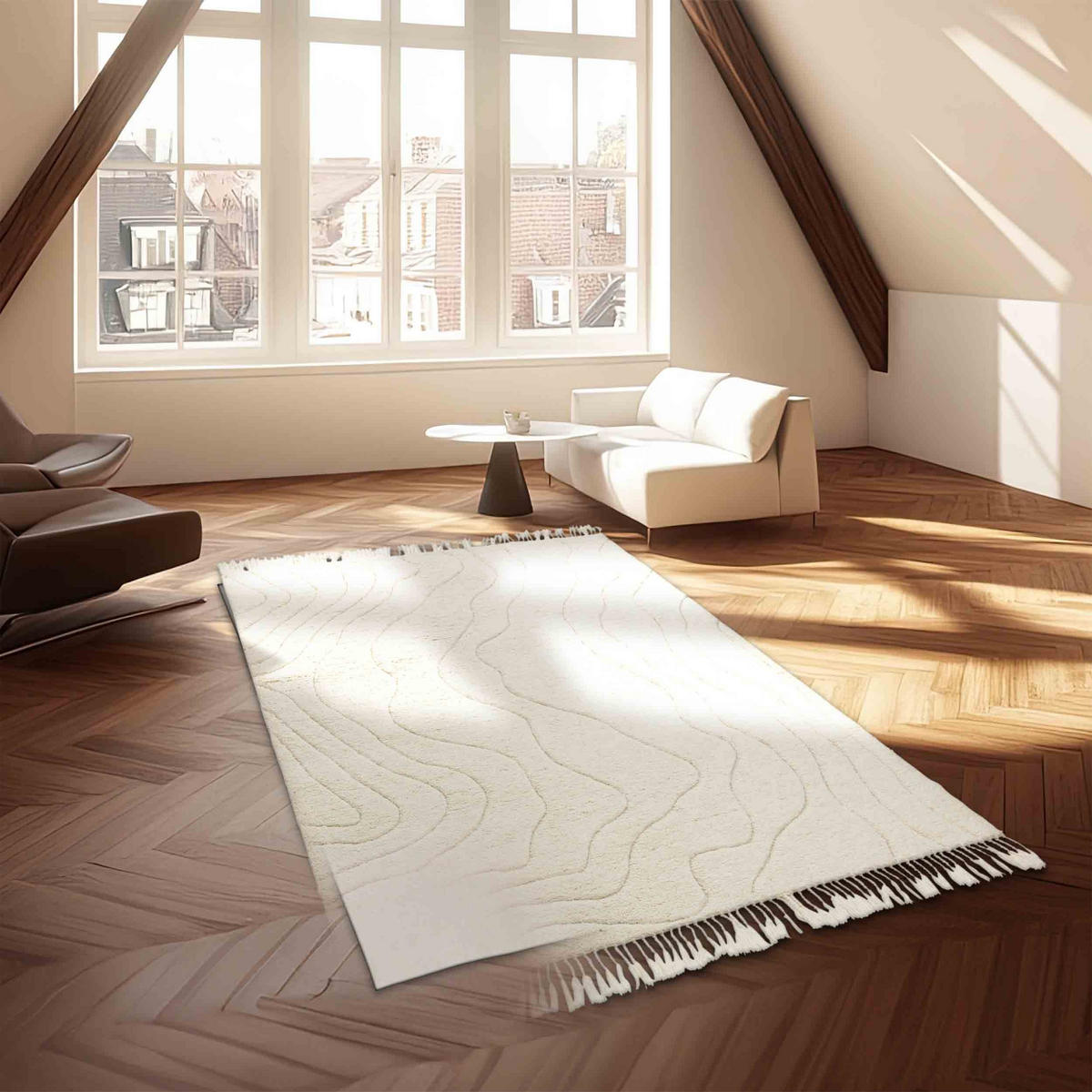 KOBEREC s vysokým vlasom LIORA - krémová, textil (160/230cm) - Schöner Wohnen