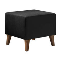 POLSTERHOCKER Oviedo - Schwarz, Holz/Kunststoff (51/45/51cm) - MIRJAN24