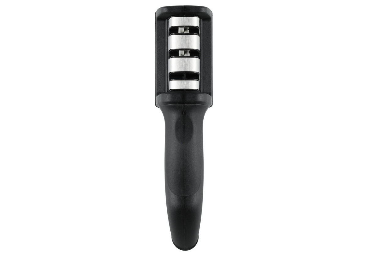 MESSERSCHÄRFER Premium Edelstahl - Schwarz, Kunststoff (6/5/21.5cm)
