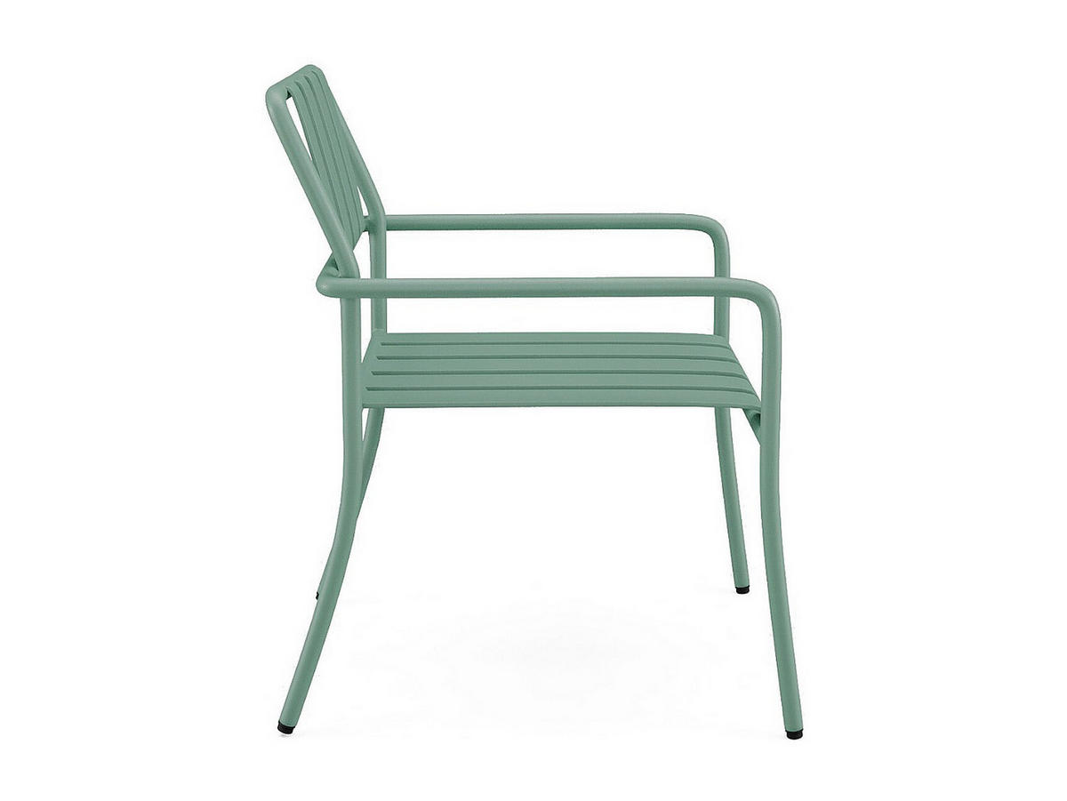 GARTENSESSEL stapelbar 2er-Set - Metall - Mandelgrün - BIRMOS von MYLIA - Grün, Metall - Vente-Unique