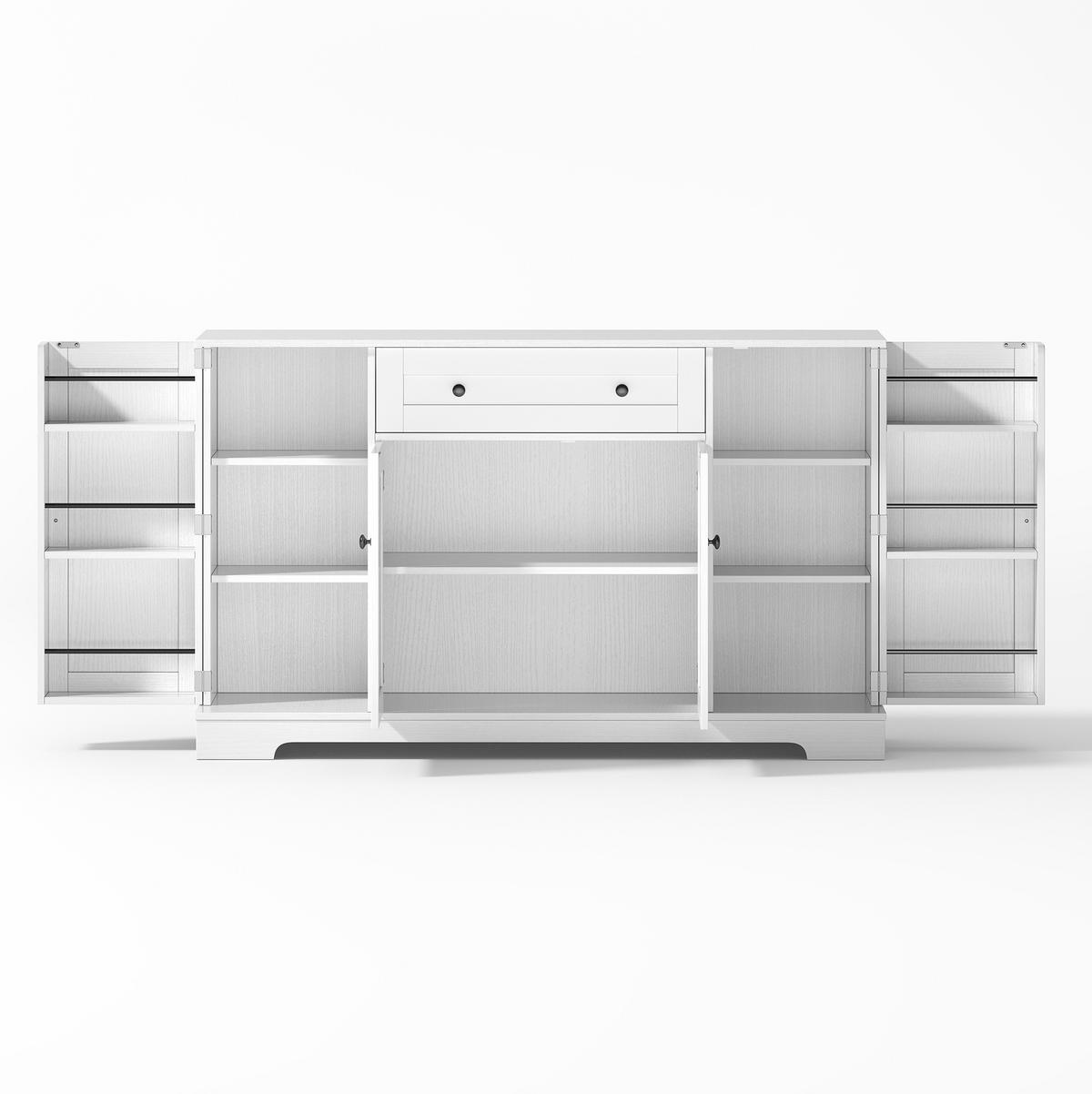 SIDEBOARD 138 cm in Weiß mit Schublade und verstellbaren Einlegeböden - Weiß, Holzwerkstoff (138/85/40cm) - Flora Grace