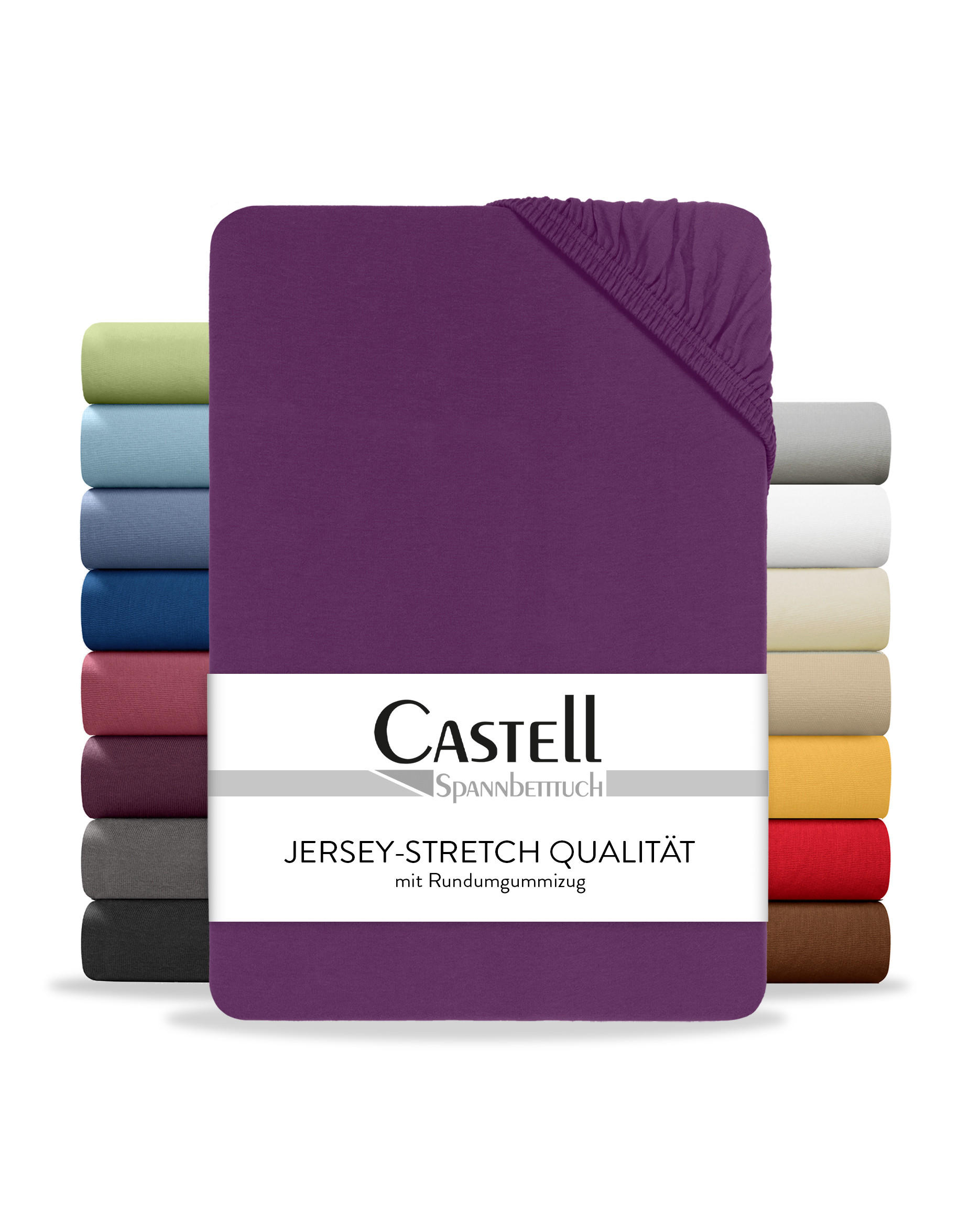 Castell Spannbetttuch Violett 100x200 cm