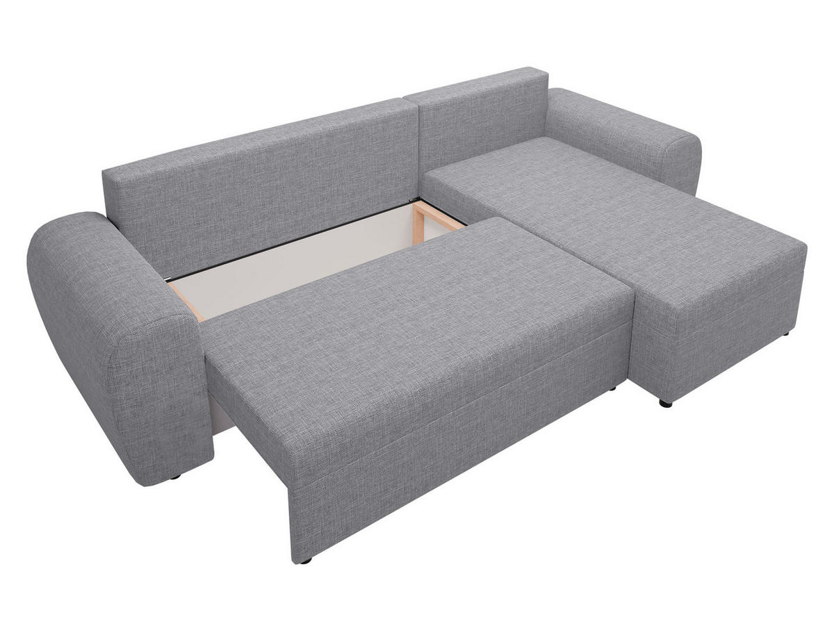ECKSOFA Mader - Hellgrau/Schwarz, Holz/Kunststoff (260/140cm) - MIRJAN24