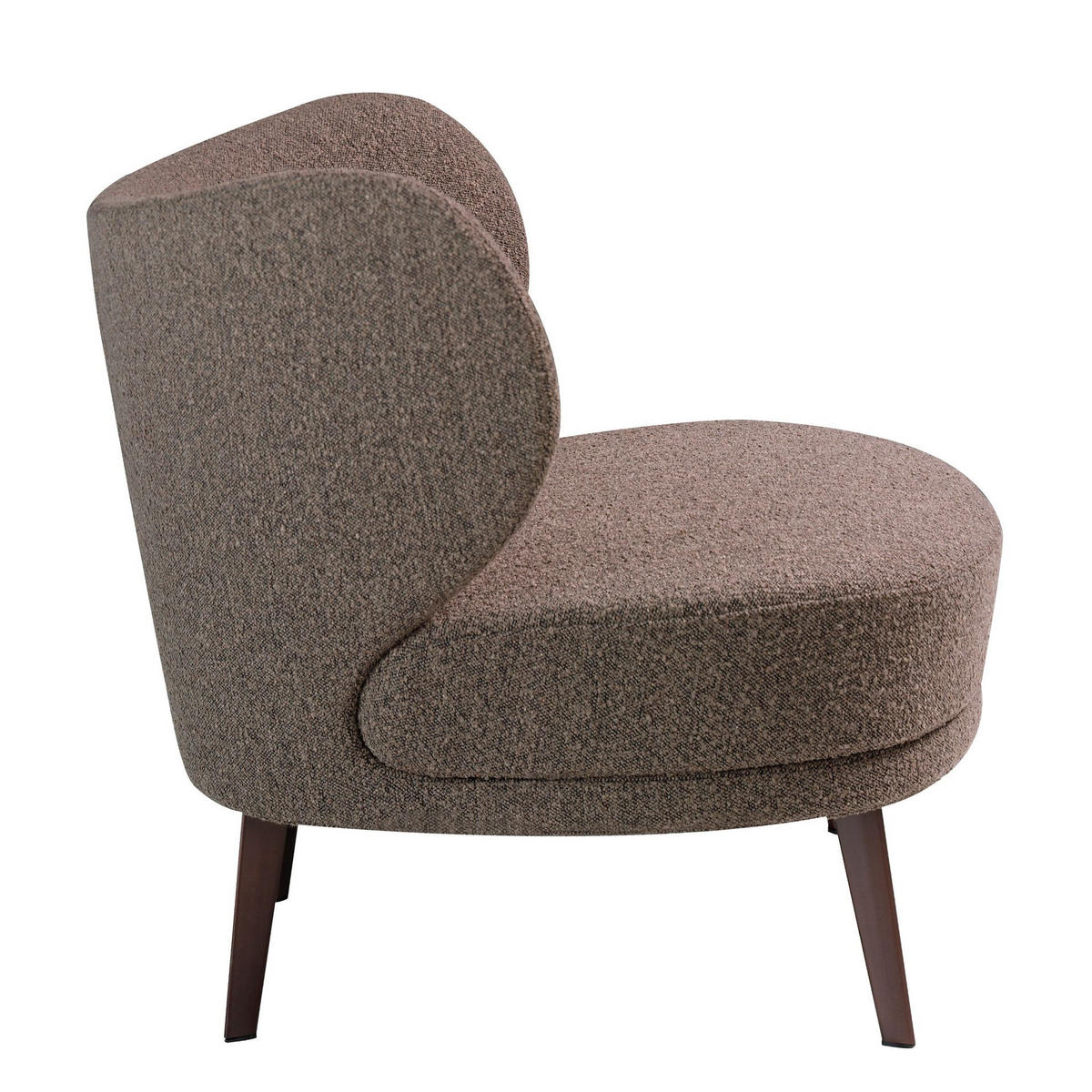 SESSEL aus braunem Stoff - Edelstahlfarben/Dunkelbraun, Textil/Metall (82/76/84cm) - ANGEL CERDA